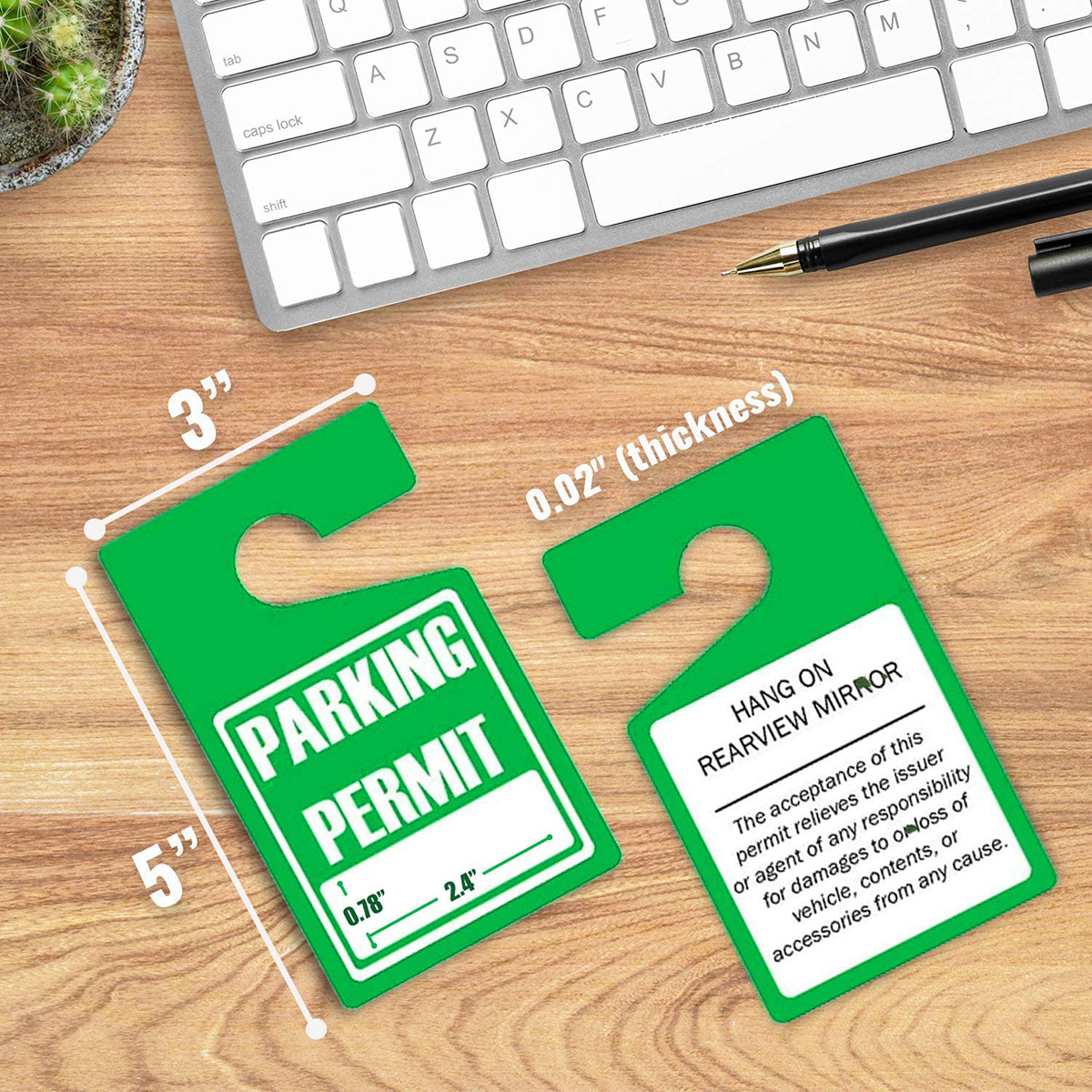 Parking Permit Hang Tags (Colored) 50-Pack 3x5 - MESS BRANDS